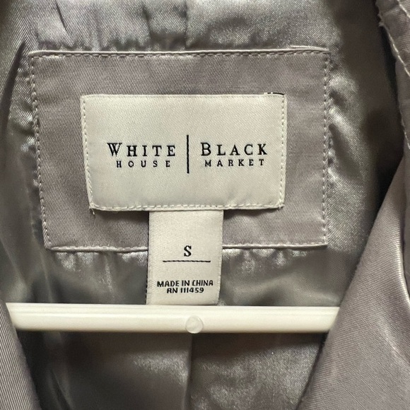 White House Black Market Silver Trench Coat - Picture 3 of 5